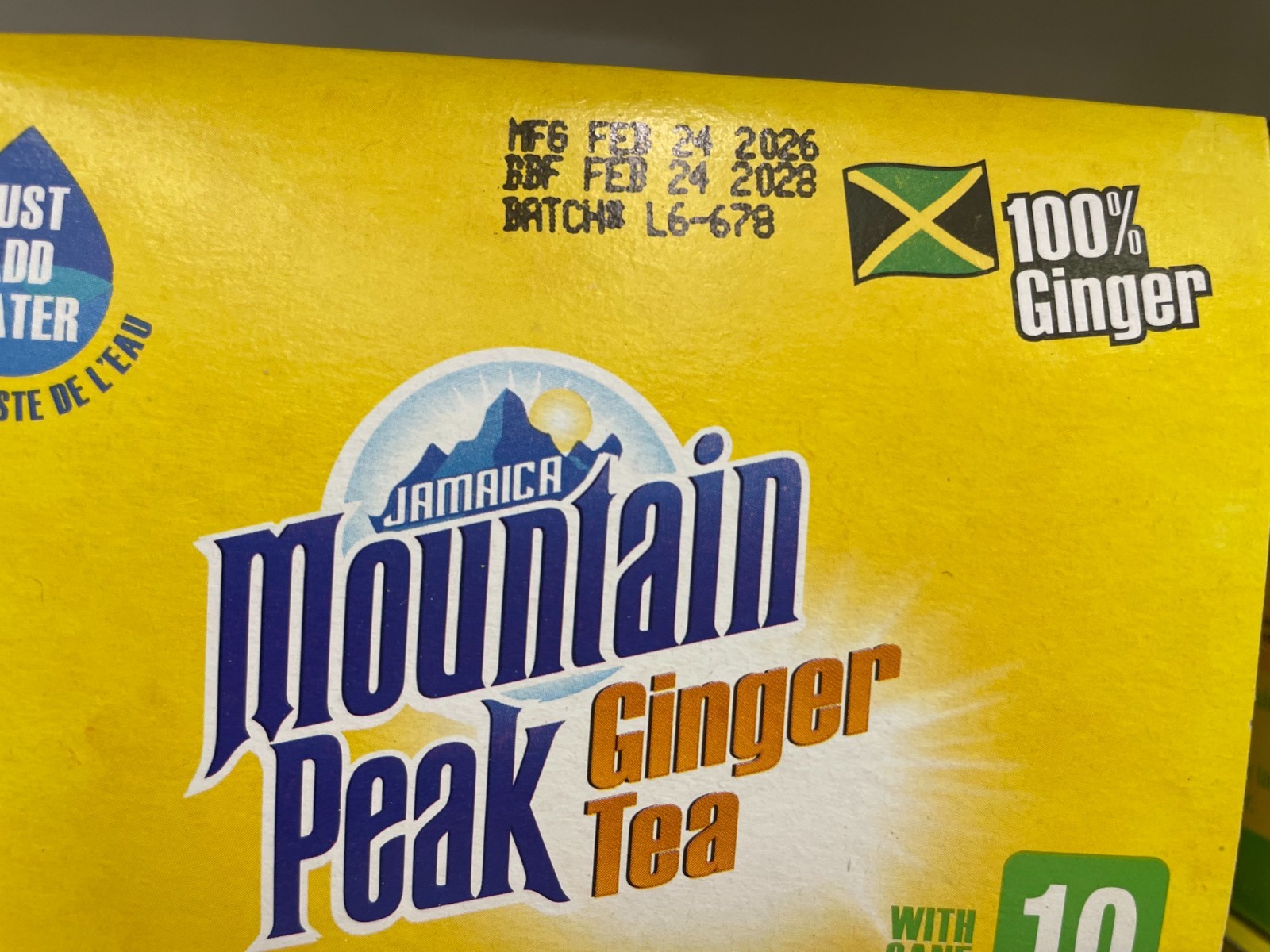 5 Pack Mountain Peak Jamaican Ginger Instant Tea 10 Sachets w/Cane Sugar 0.63 oz