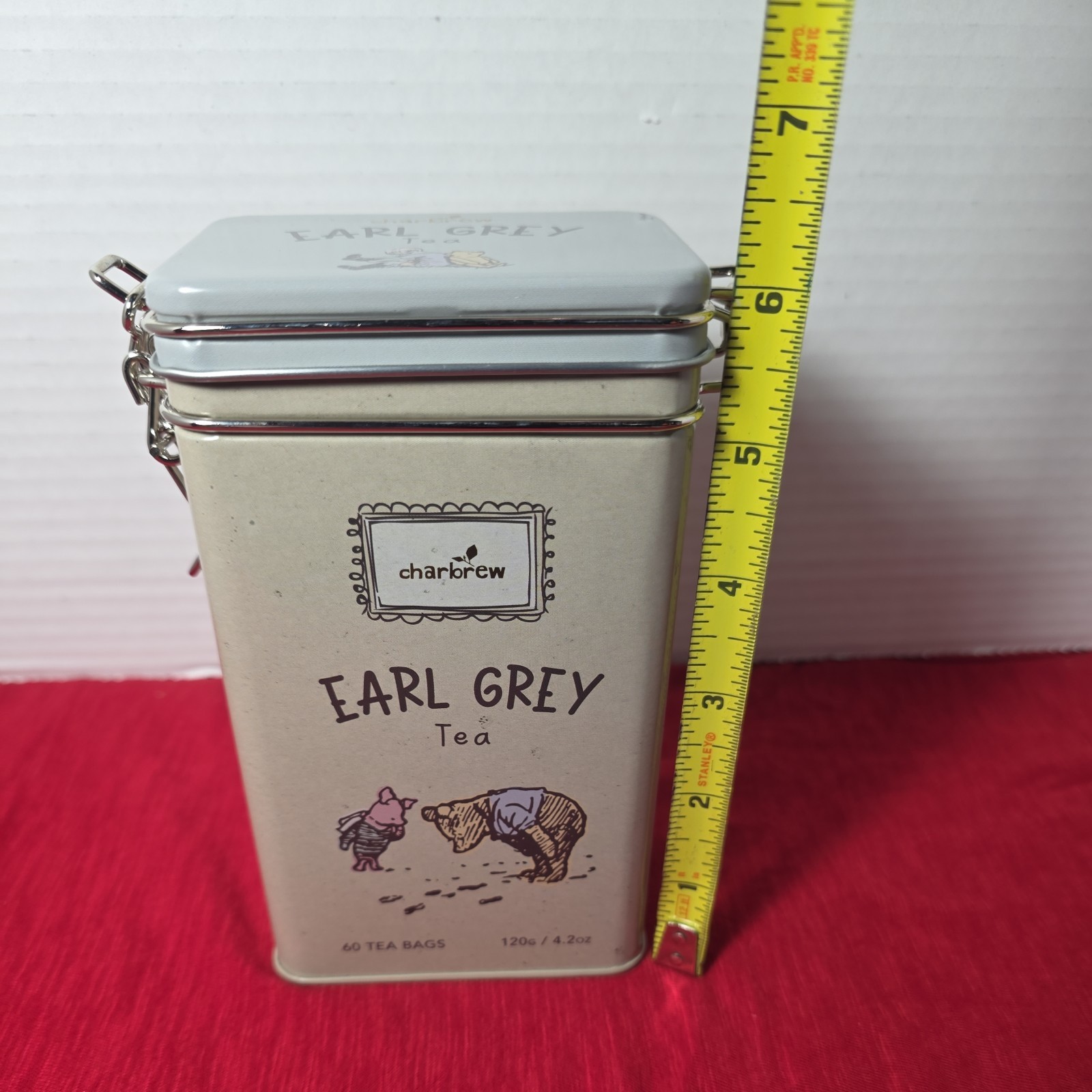 New Charbrew Winnie The Pooh Earl Grey Tea 60 Bags Exp. 6/28 Locking Tin