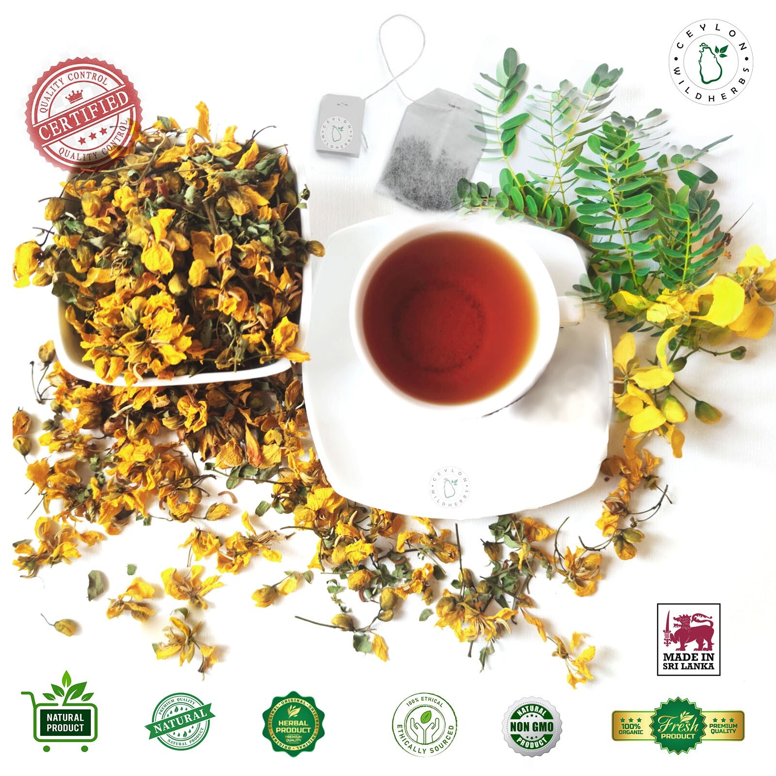 Organic Tanner’s Cassia Senna auriculata Avarampoo ,Ranawara Mal Herbal Tea bag