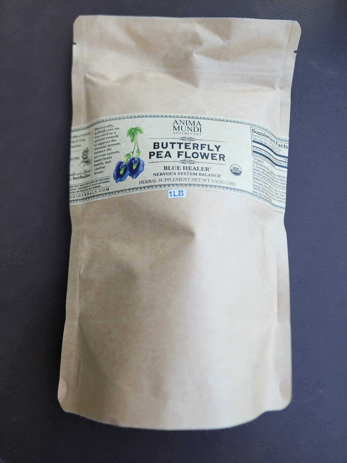 Amina Mundi Butterfly Pea Flower Blue Healer Nervous system balance 1lb bag