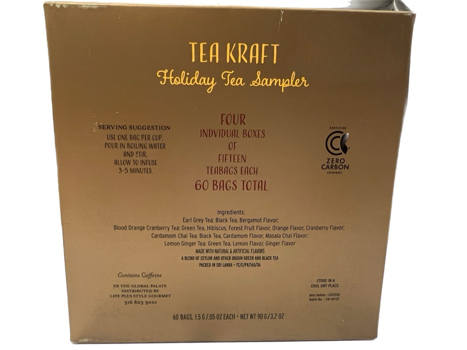 Holiday Tea Gift Bundle 3 Boxes Earl Grey, Blood Orange Cranberry Green Tea Chai