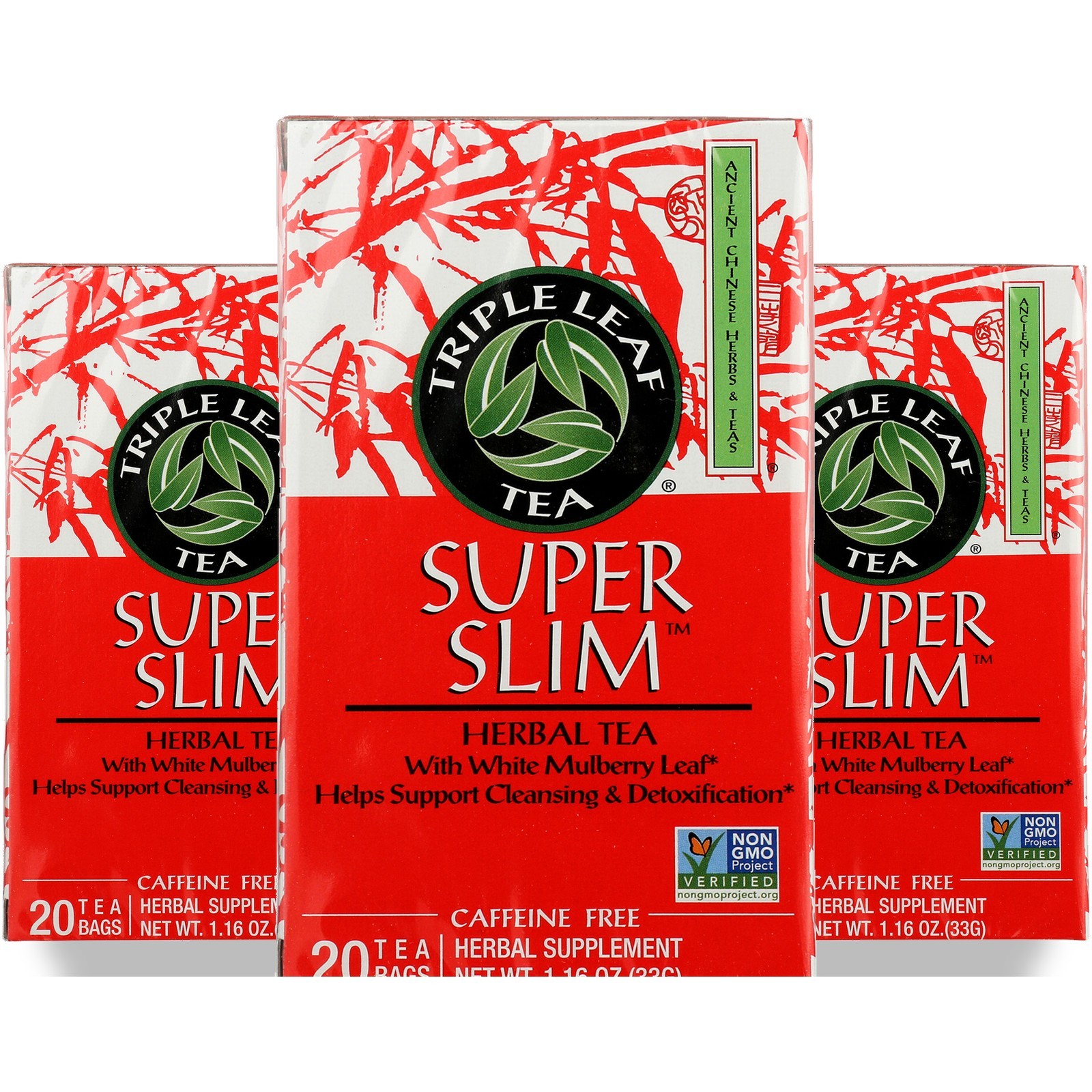 Triple Leaf Tea Super Slim Herbal 20 Bags Detox Rice Seeds 3 Pack