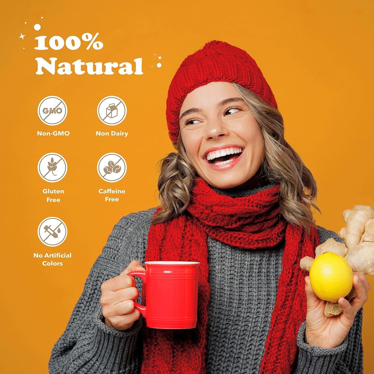 Pocas Honey Ginger Instant Tea Powder, Soursop Flavor, Real Ginger Extract & Swe