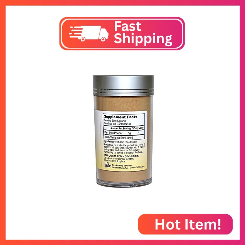 Dan Shen Powder Salvia Miltiorrhiza Powder Red Sage Root Powder 丹参粉 120mesh (6oz