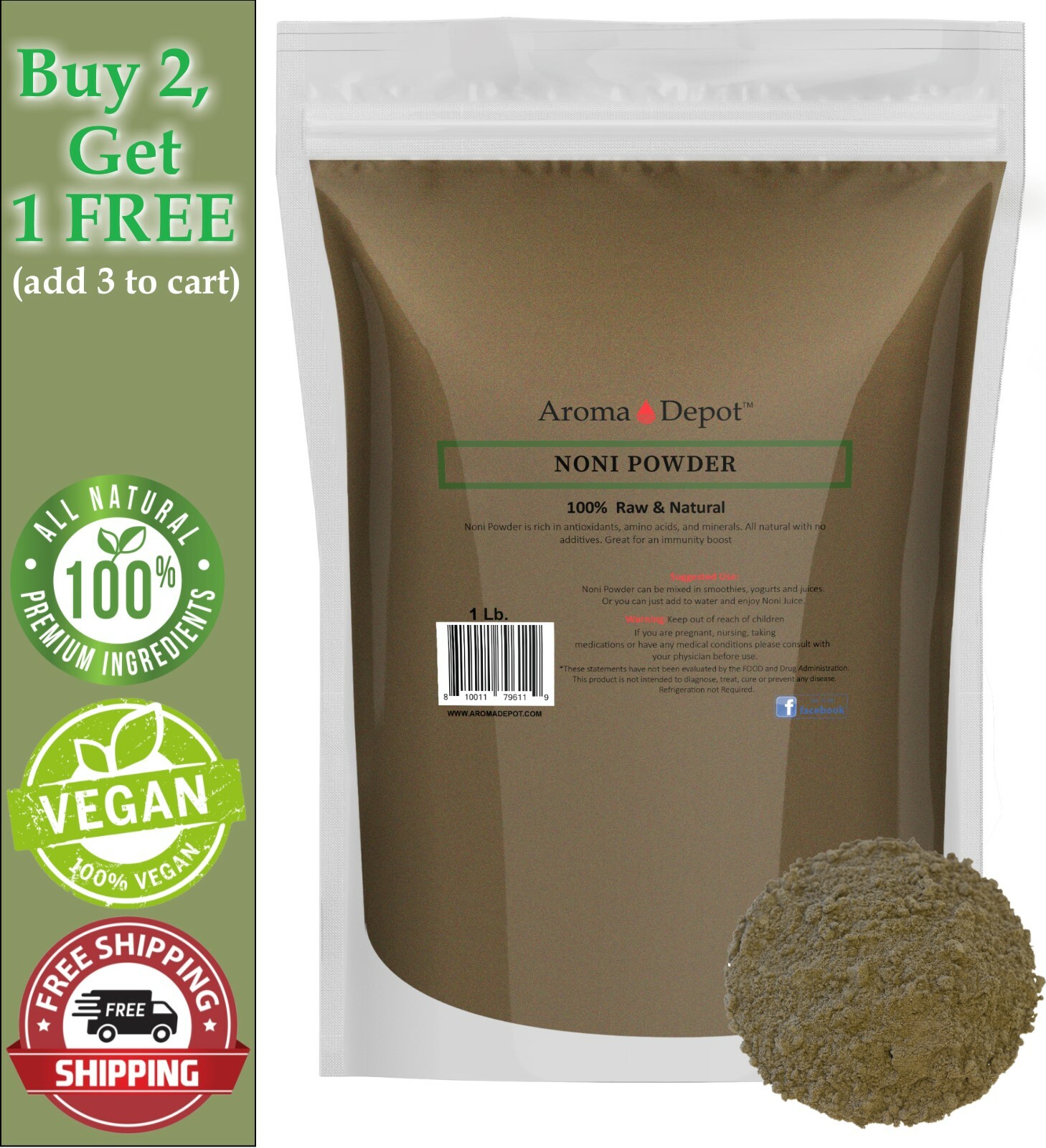 1lb Noni Juice Powder Herb Tea 100% Natural Raw Herbal Remedy Morinda citrifolia