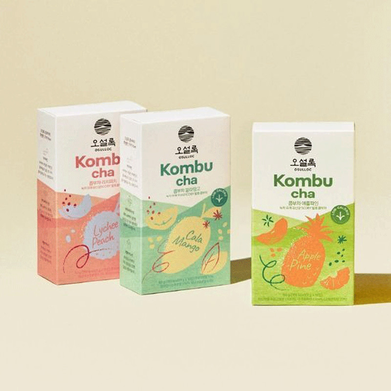 OSULLOC Kombucha 3 Flavors – Lychee Peach, Apple Pine, Calamango (30 Sticks)