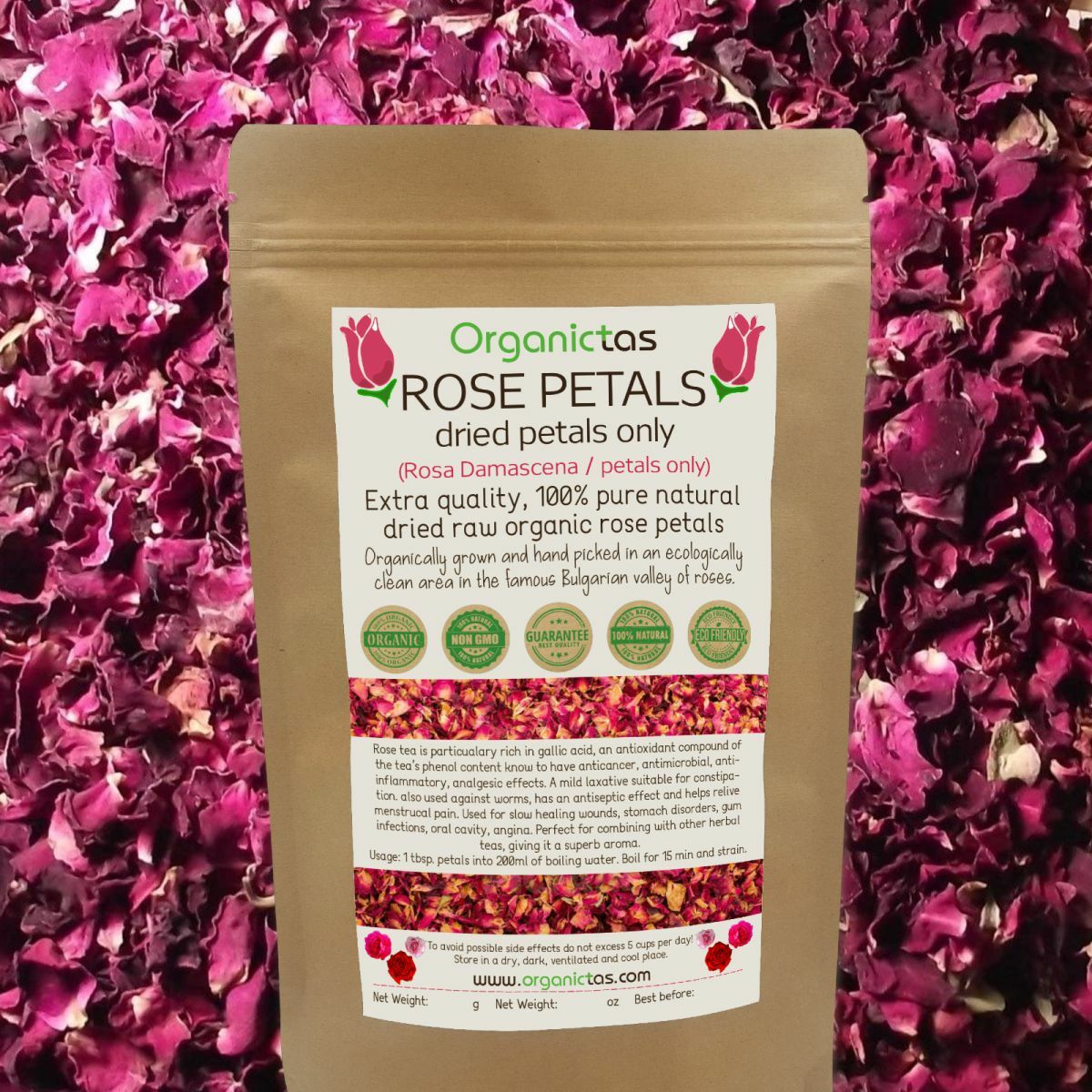 ROSE FLOWER PETALS Tea Organic Edible Infusion Culinary Premium Quality 50/100g