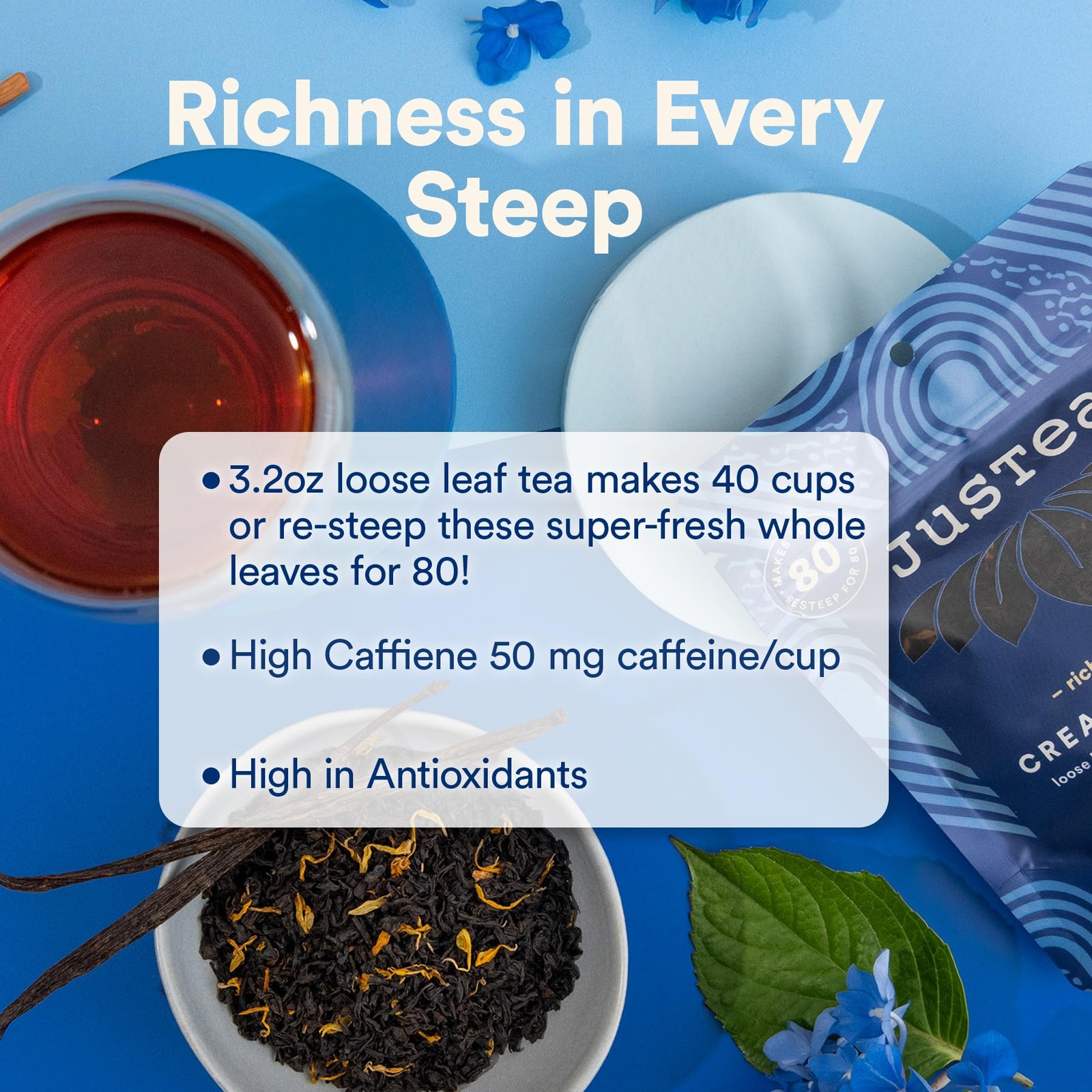 CREAM EARL GREY | Loose Leaf Black Tea | Recyclable Refill Pouch | 40+ Cups 3…