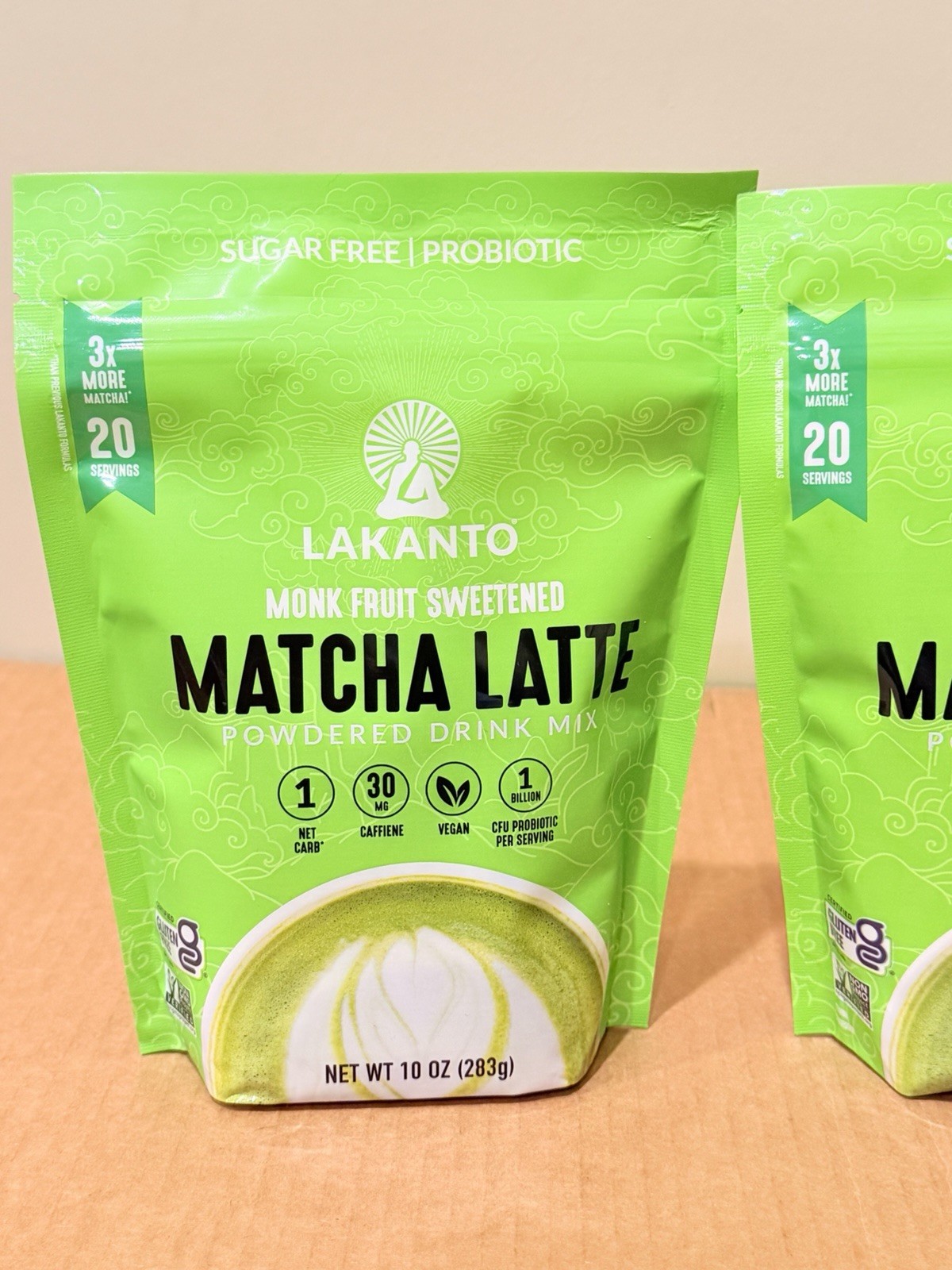 2 X Lakanto Matcha Latte Green Tea Powder 10oz Vegan Sugar Free Gluten Free