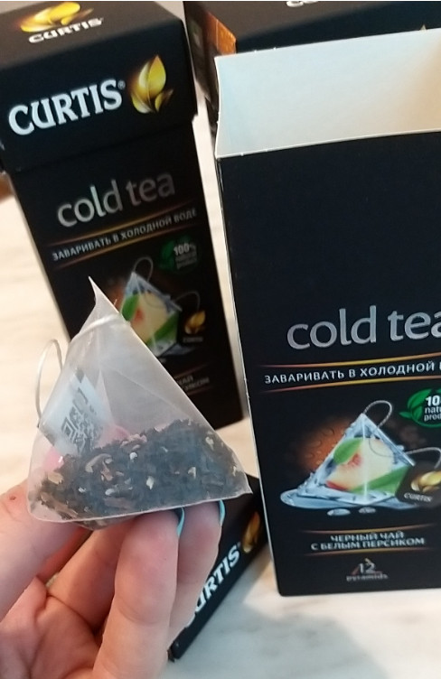 Curtis Cold Green Tea STRAWBERRY MINT 12Pyramid RF NO GMO Russia 100%Natural ЧАЙ