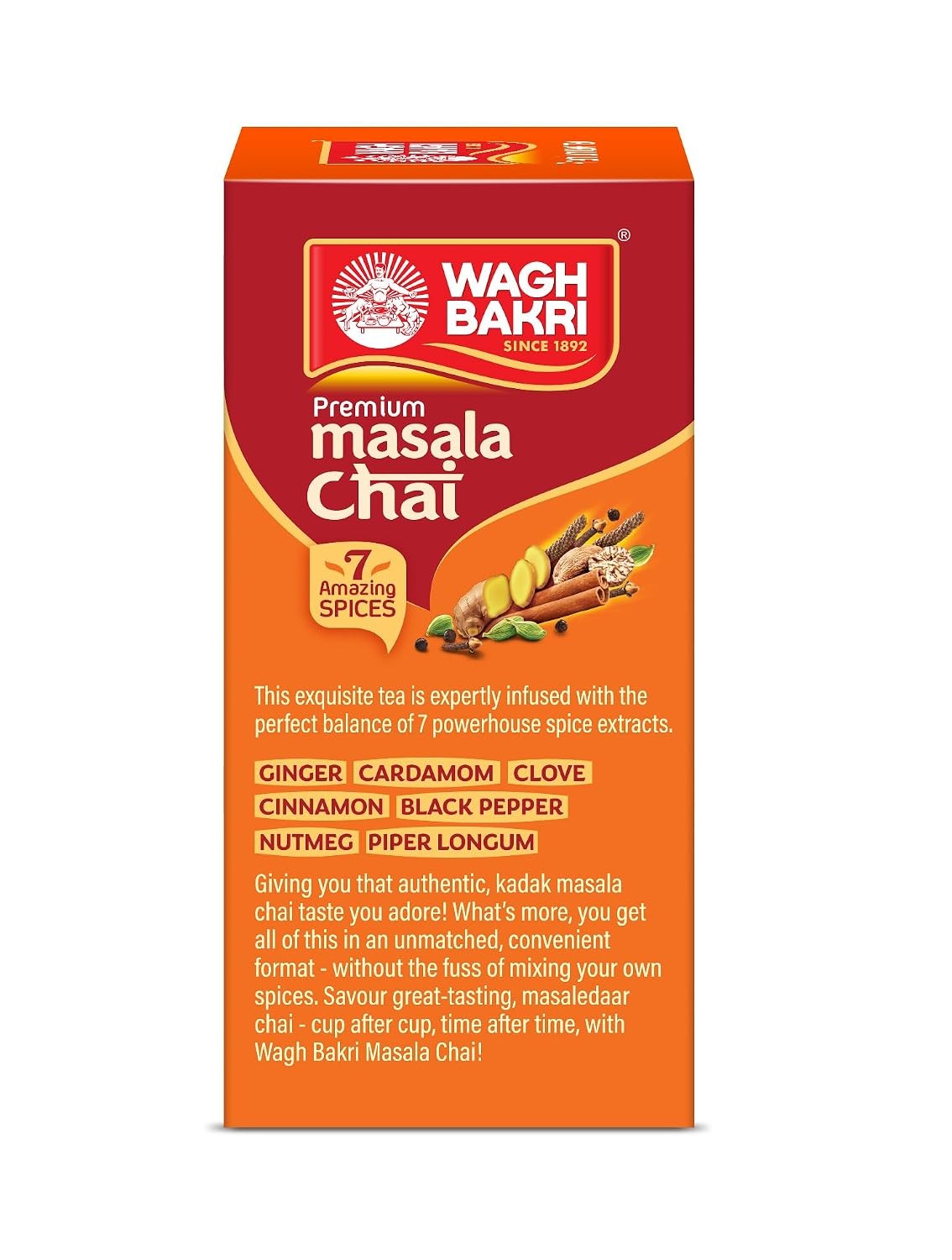 Wagh Bakri Premium Spiced Tea | With 7 Refreshing Spices |250 Gram, Black Tea