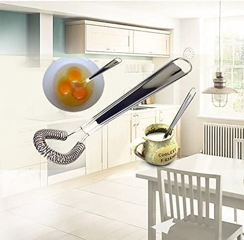 1Pc Silver Egg Beater Stainless Steel Mini Spring Coil Whisk 1,