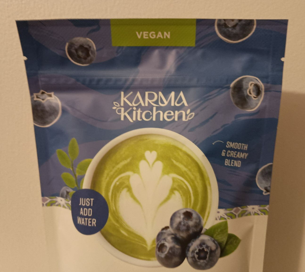 Karma Kitchen Japanese Barista-Style Blueberry Matcha Latte w/ Whole Oat Milk