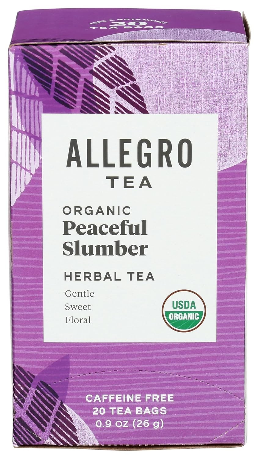 Caffeine-Free Herbal Tea Bags – Allegro Organic Peaceful Slumber, 20 Count