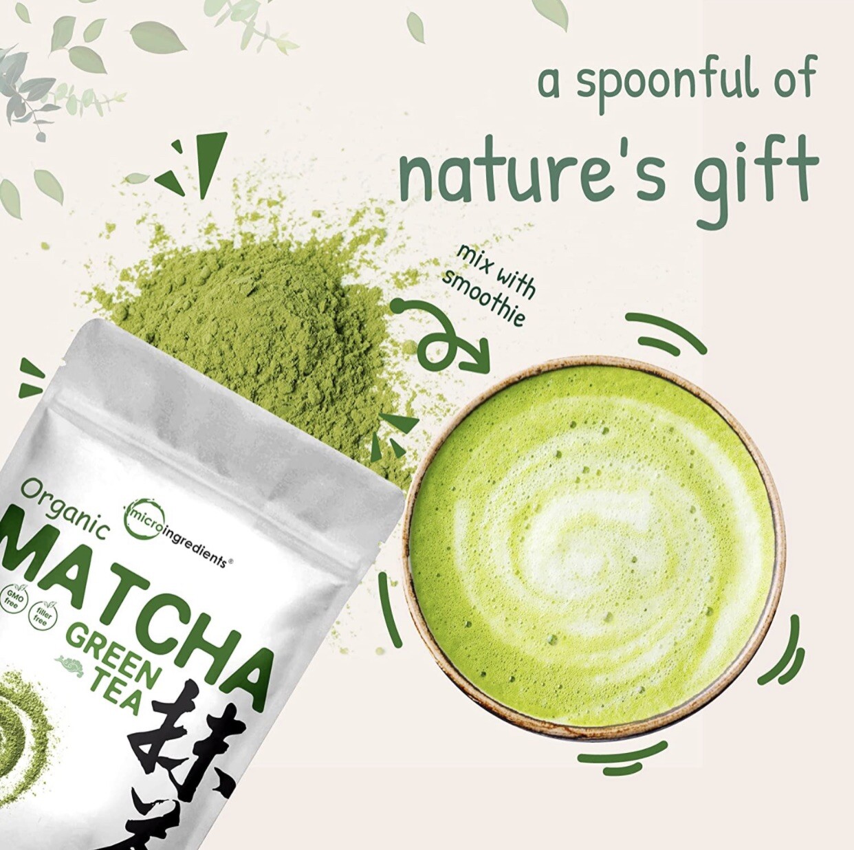 Organic Matcha Green Tea Powder, 2 Pound (32 Ounce), Culinary Grade – Unflavored