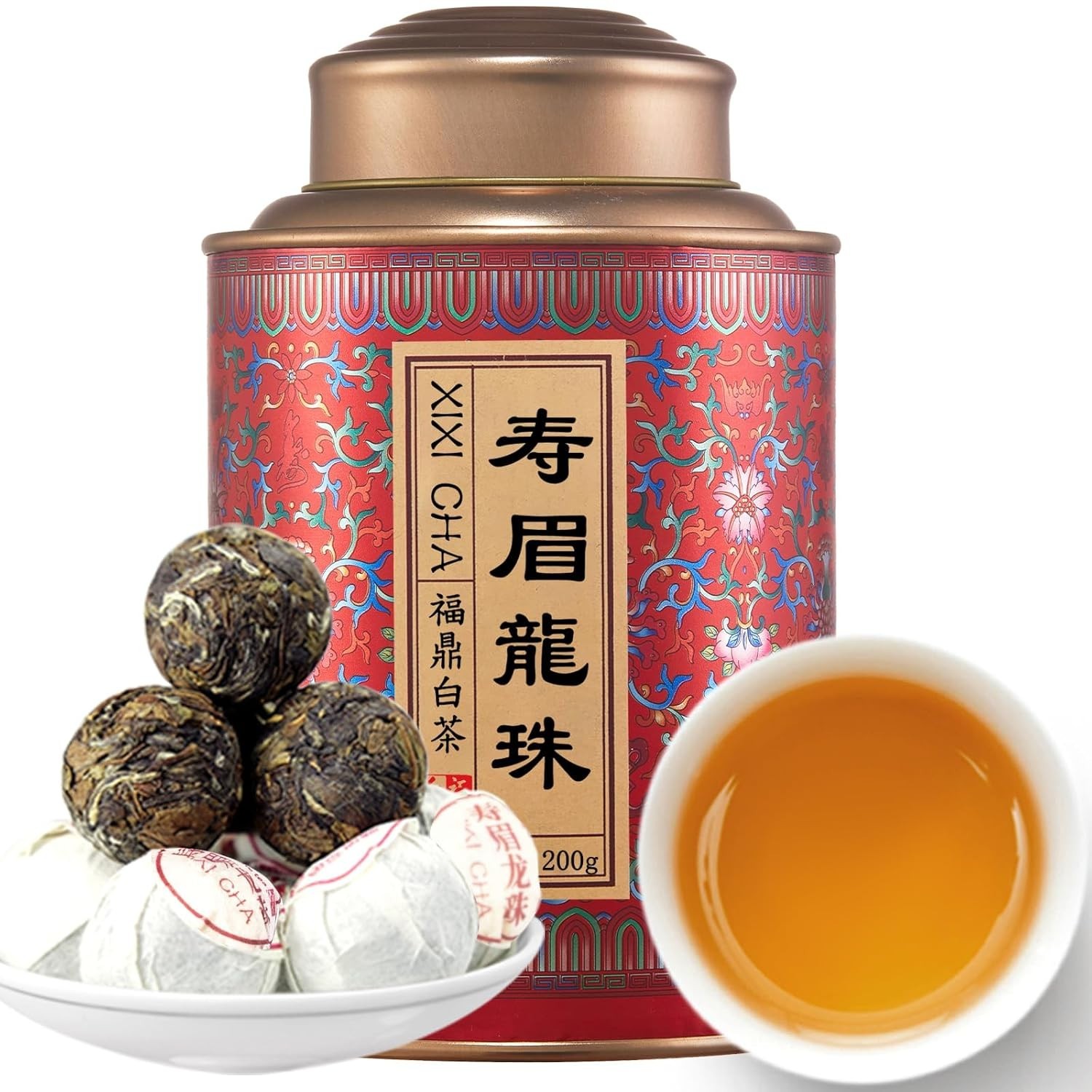 Shou Mei Fuding Chinese White Aged Tea Dragon Pearls 200g