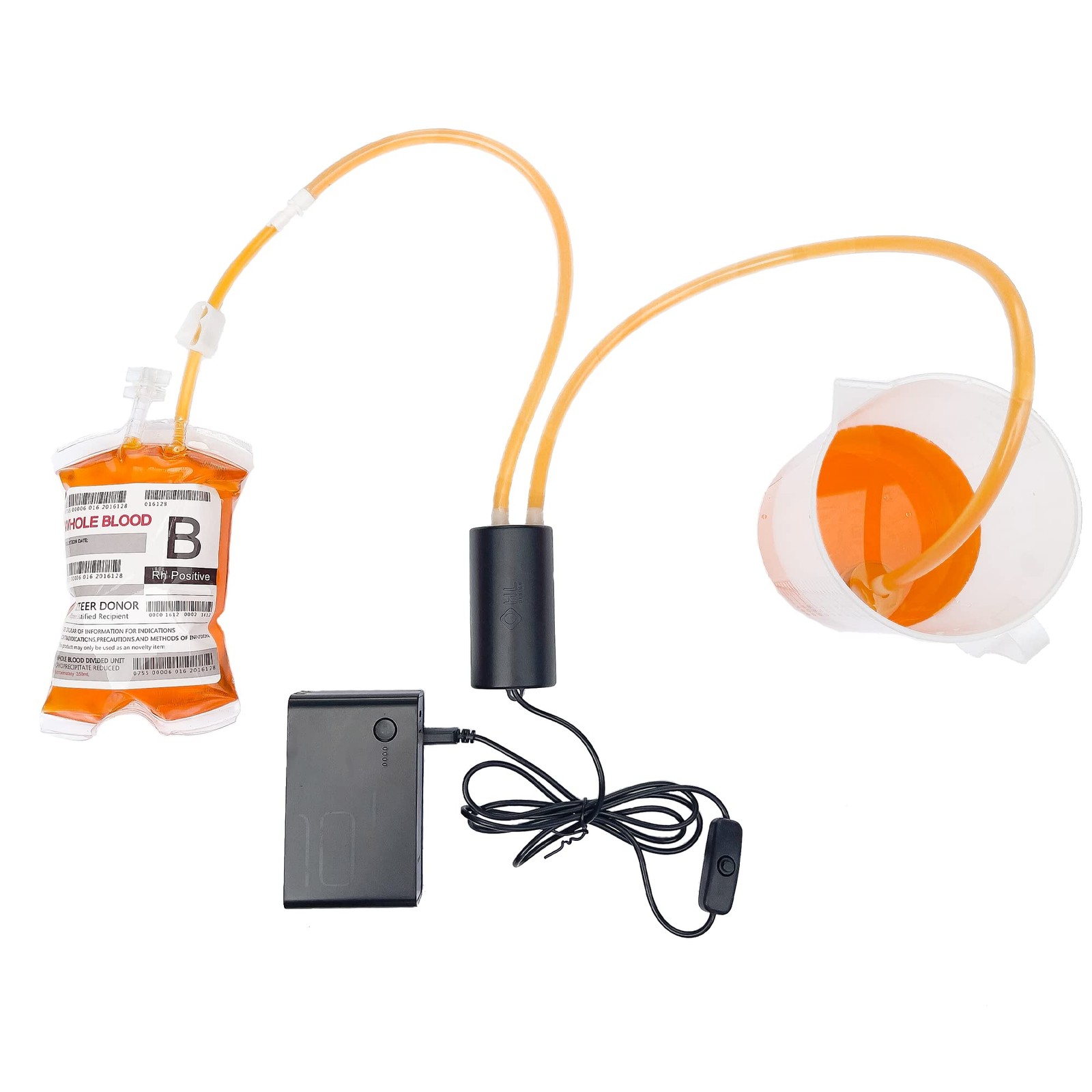 QuickFill MultiUse USB Electric Pump for Halloween Blood Bags, Home Brew Bot…