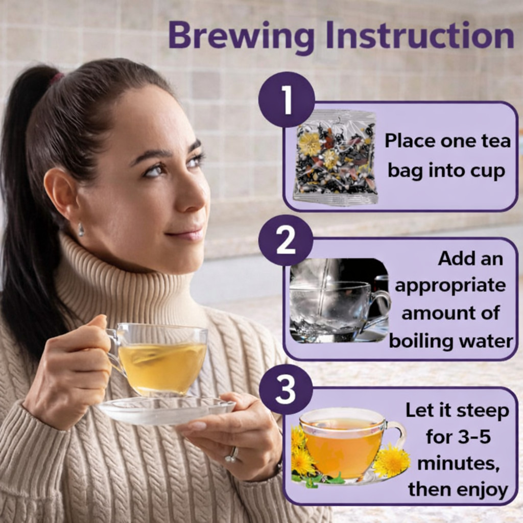 Dandelion and Wolfberry 12 bags Chrysanthemum Cassia Seed Detox Tea Relax Tea