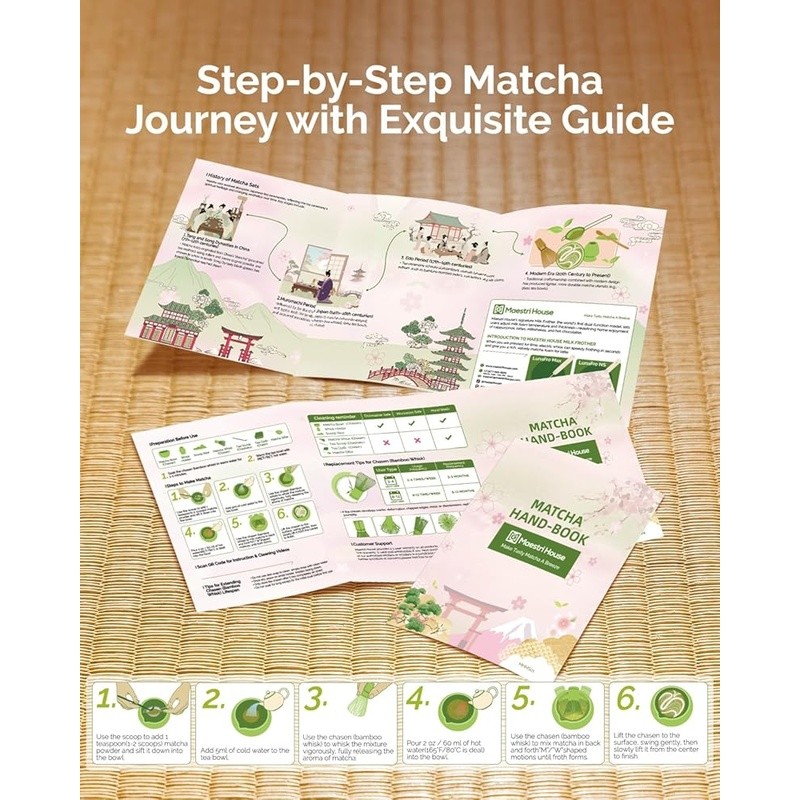 Complete Matcha Set 7 Piece Kit Bamboo Whisk Matcha Bowl Tea Ceremony Gift New