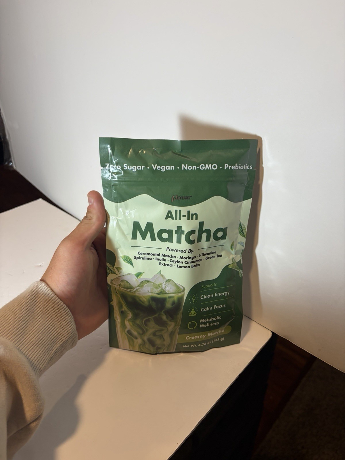 Parrot All-In Matcha Powder Vegan Zero Sugar Non-GMO 4.76 oz (135 g)