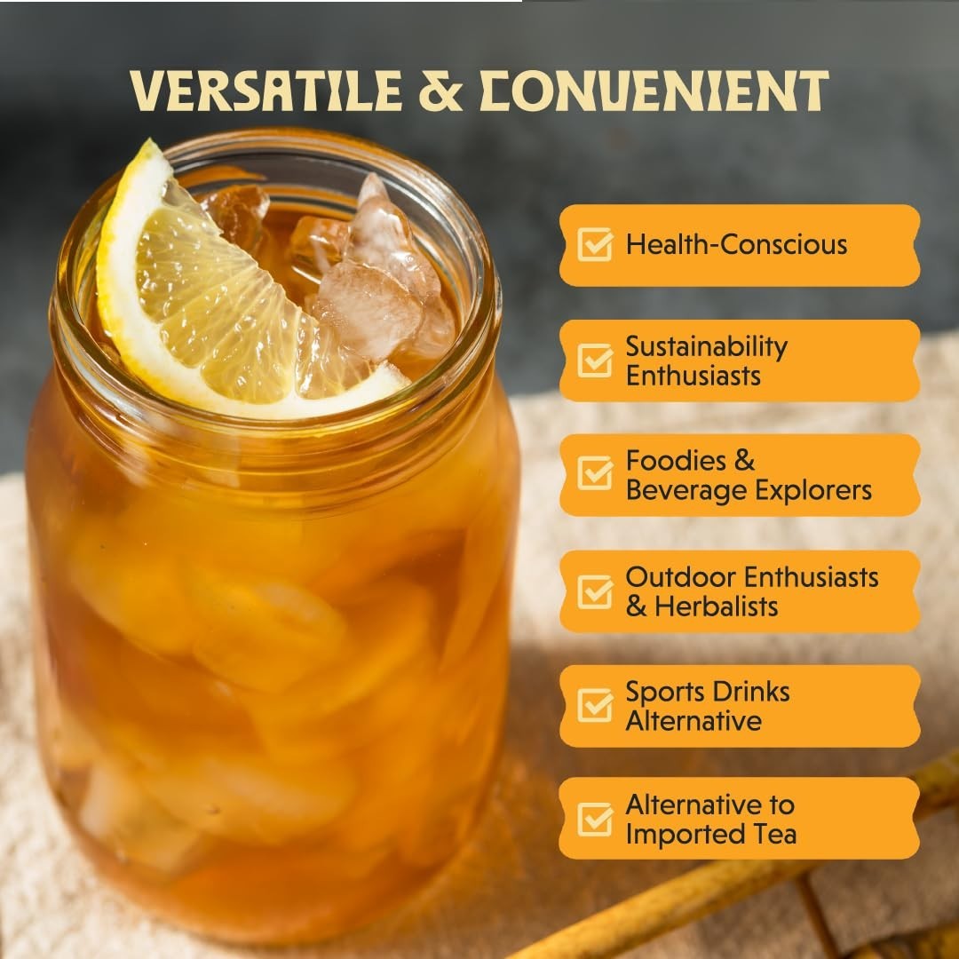 Healthier Iced Tea | Organic Yaupon with Tangerine Mint – 12 Pack of 12 oz Cans