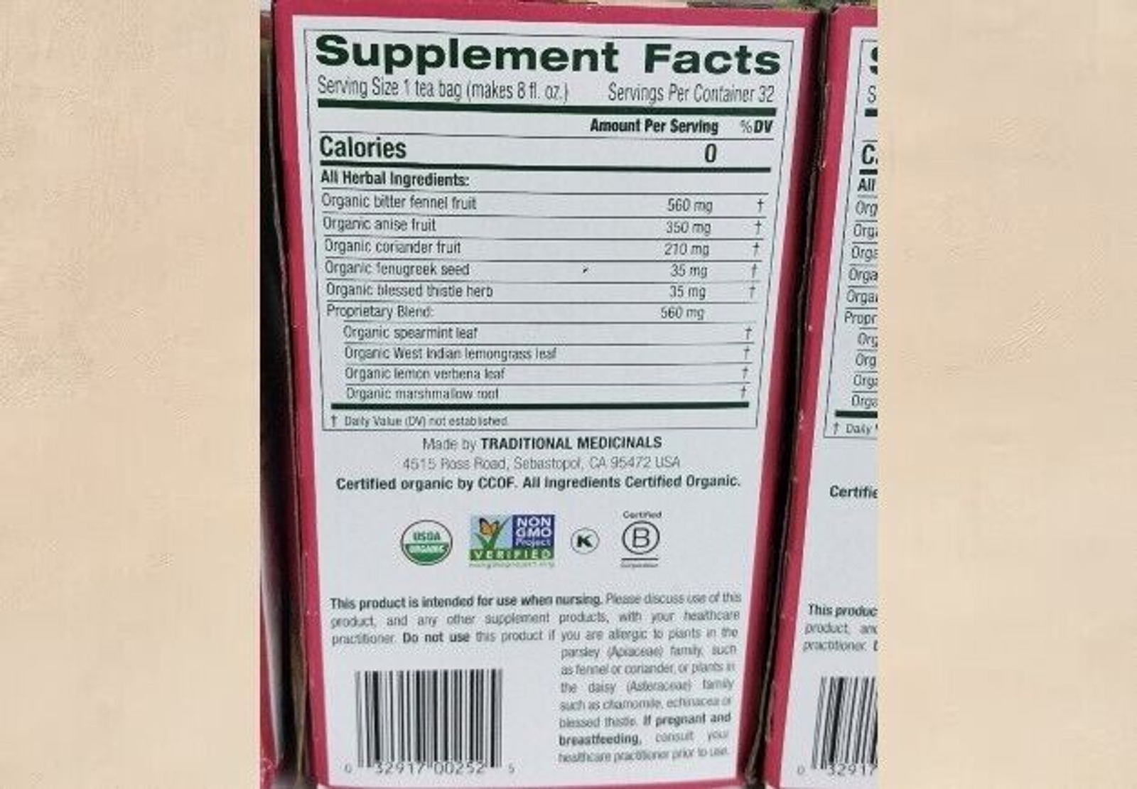Traditional Medicinals Mothers Milk Tea 3 Boxes Wellness Exp 05/2027 Box Wear