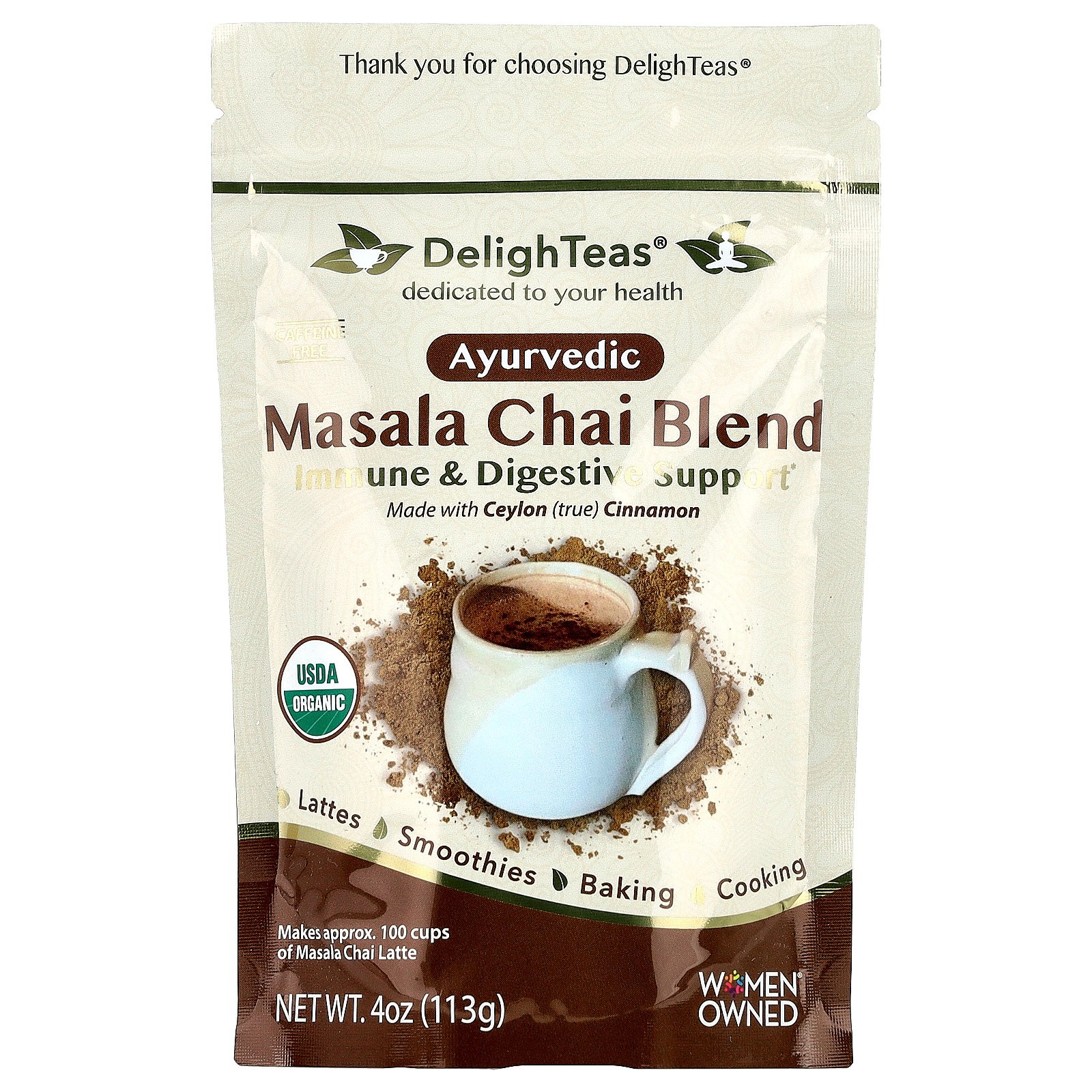Ayurvedic Masala Chai Blend, Caffeine Free, 4 oz (113 g)