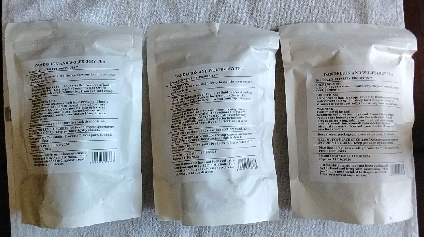 Dandelion & Wolfberry Tea -Kidneys,Liver Herbal Tea Mix Blend for Detox 3 Bags