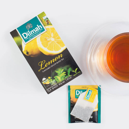 DILMAH CEYLON TEA BLACK TEA LEMON FLAVOURED TEA BAGGED TEA HEALTHY TEA