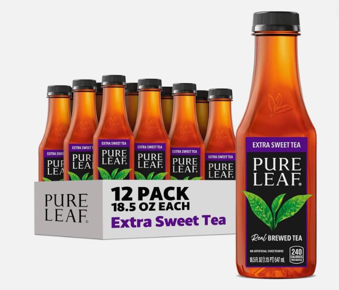 Iced Tea, Extra Sweet, Real Brewed Tea, 18.5 Fl Oz Bottles (Pack of 12)