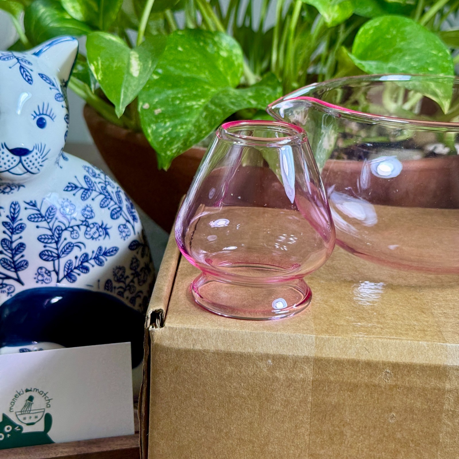 US SELLER – Glass Matcha Set | Chawan Matcha Bowl and Whisk Holder