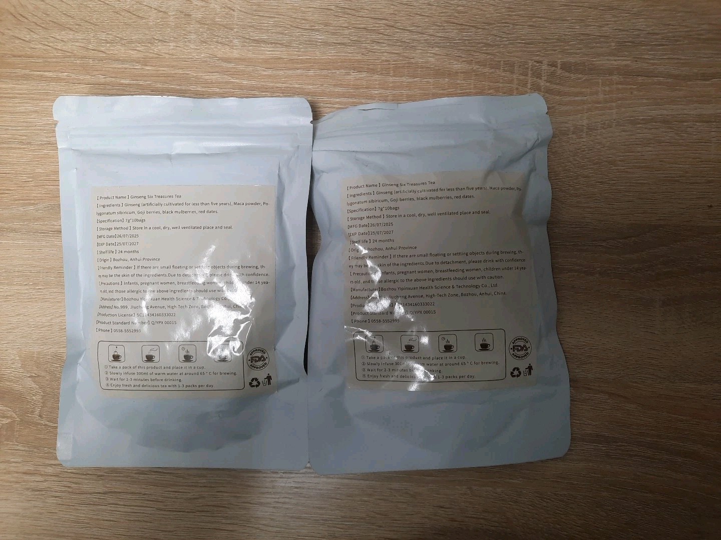 2 Packet Of Ginseng six treasure tea 10 Bag/packet Exp:25/07/2027 FREE SHIPPING