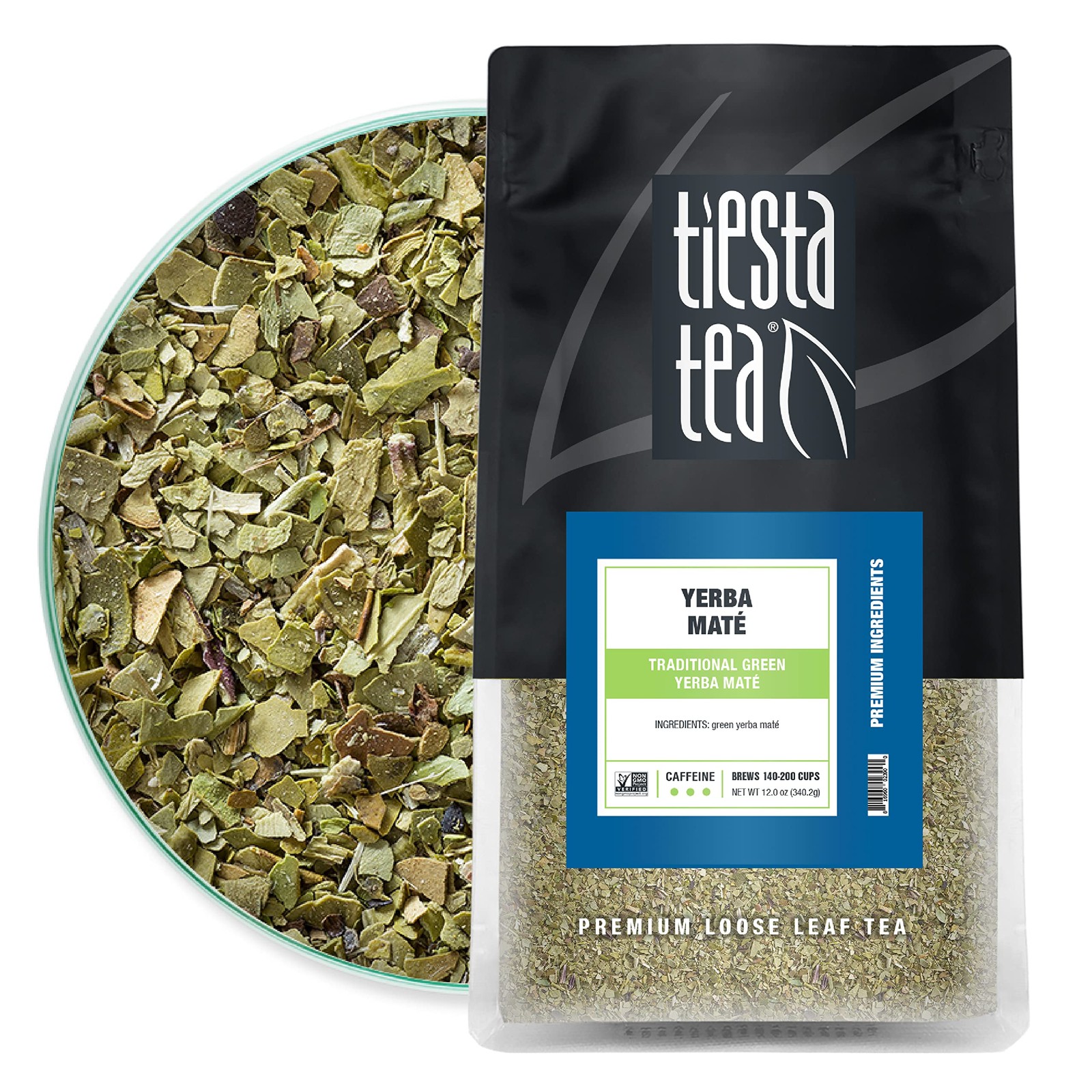 Tiesta Tea Traditional Green Mate Loose Leaf Bulk Pouch for 200 Cups