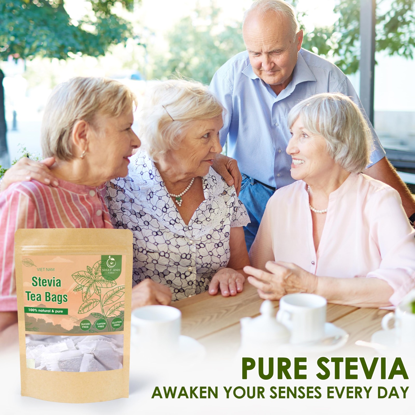 Premium Stevia Tea Bags – 40 Count, 100 Natural, Sugar-Free, Herbal Blend