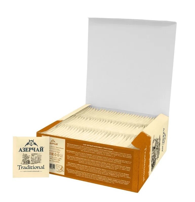 Black Tea Azertea Traditional Premium 1.8gr*100t/b Gift Azercay Азерчай Черный