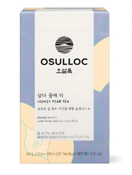 OSULLOC Honey Pear Tea Samda Blended Premium Jeju Island 20 Tea Bags Pack