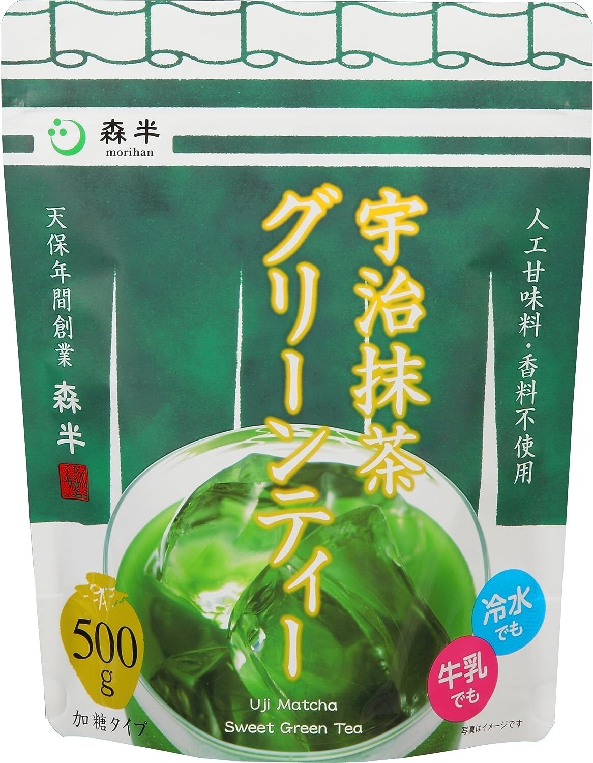 KYOTO UJI MATCHA MORIHAN GREEN TEA POWDER SWEETENED JAPAN 500g X 3 SET