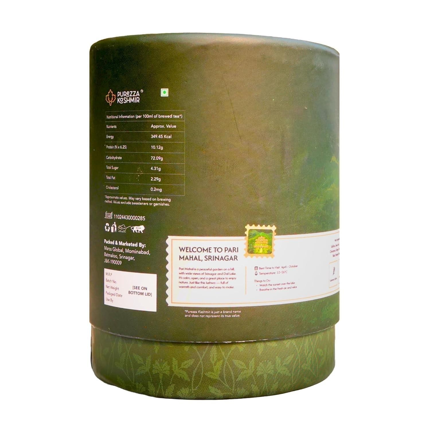 Purezza Kashmiri Saffron Kehwa Loose Leaf Tea 50g | Sugar Free Herbal Green Tea