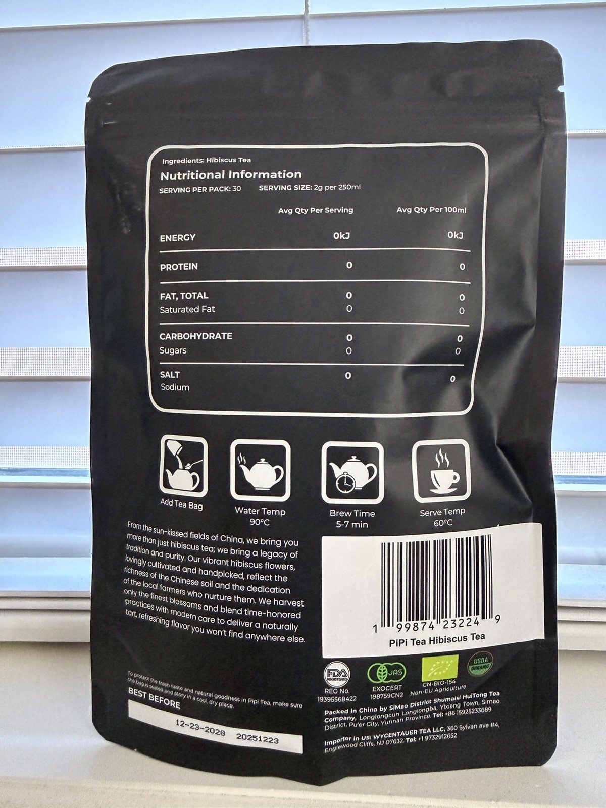 PiPi Tea Hibiscus Tea Bags Cafeine -Free