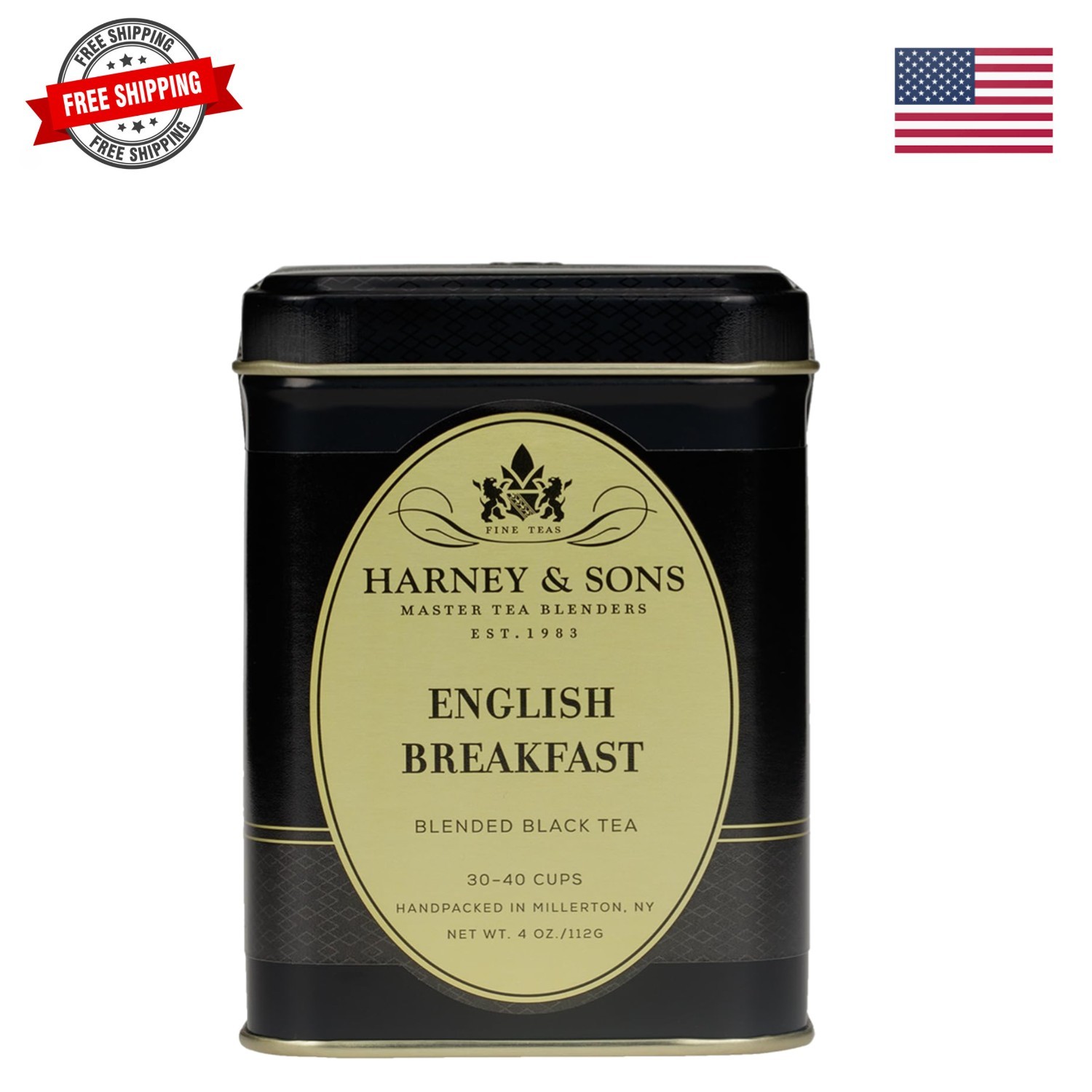 English Breakfast Loose Leaf Black Tea, 4 oz Tin, China Keemun, Bold Full-Bod…