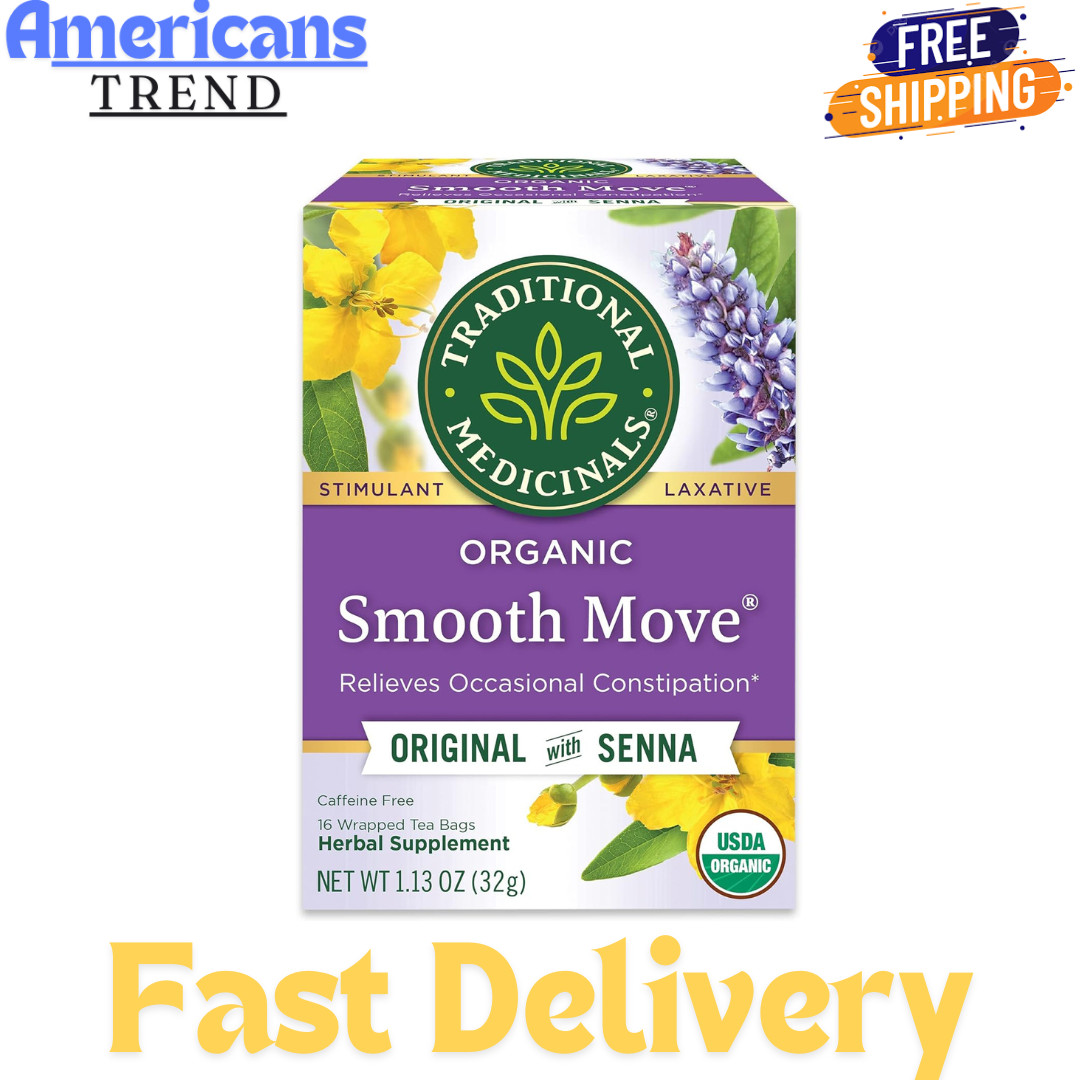 Traditional Medicinals Tea, Organic Smooth Move Peppermint, Senna, 16 Tea Bags..