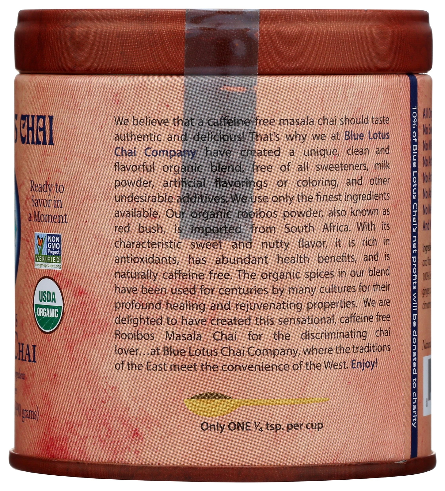 Sugar Free Spiced Chai Instant Powder 2 Ounce Makes 65 Cups Organic Vegan Glu…