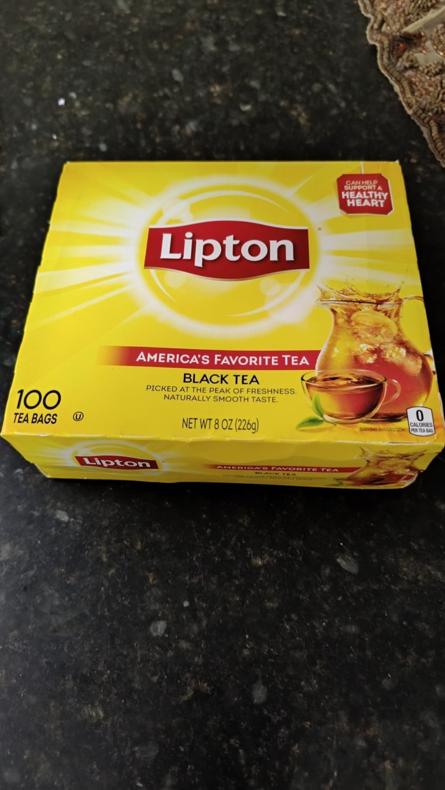 Lipton High Caffeine Black Tea Bags – 100 Count for Refreshing Iced or Hot Tea