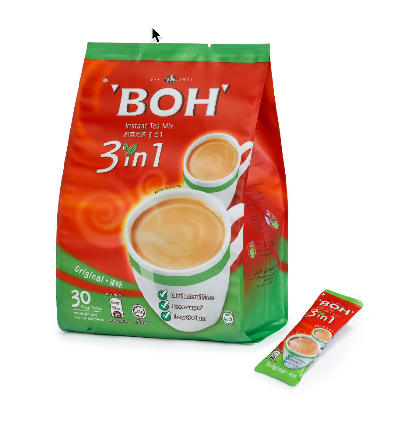 4 Packs ORIGINAL BOH TEA 3 in 1 Instant Tea Mix 30 Stick