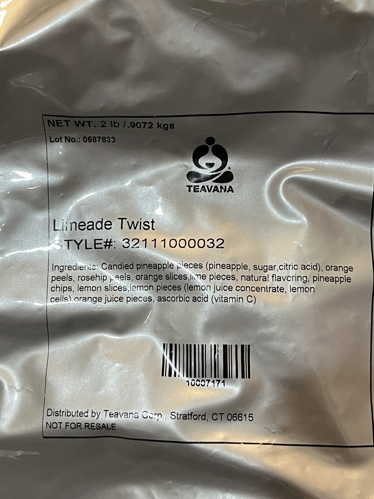 TEAVANA LIMEADE TWIST herbal tea blend 2lbs 2 pounds large retail bag bulk