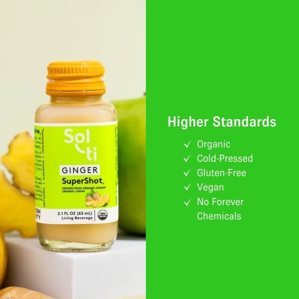 Organic Ginger SuperShot: Immune-Boosting Cold-Pressed Juice – 25.2 Fl Oz
