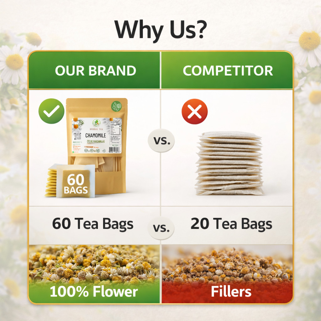 Manzanilla Té (ChamomileTea)–60 Tea Bags–100% Natural Infusion-by BEXPERTSUSA