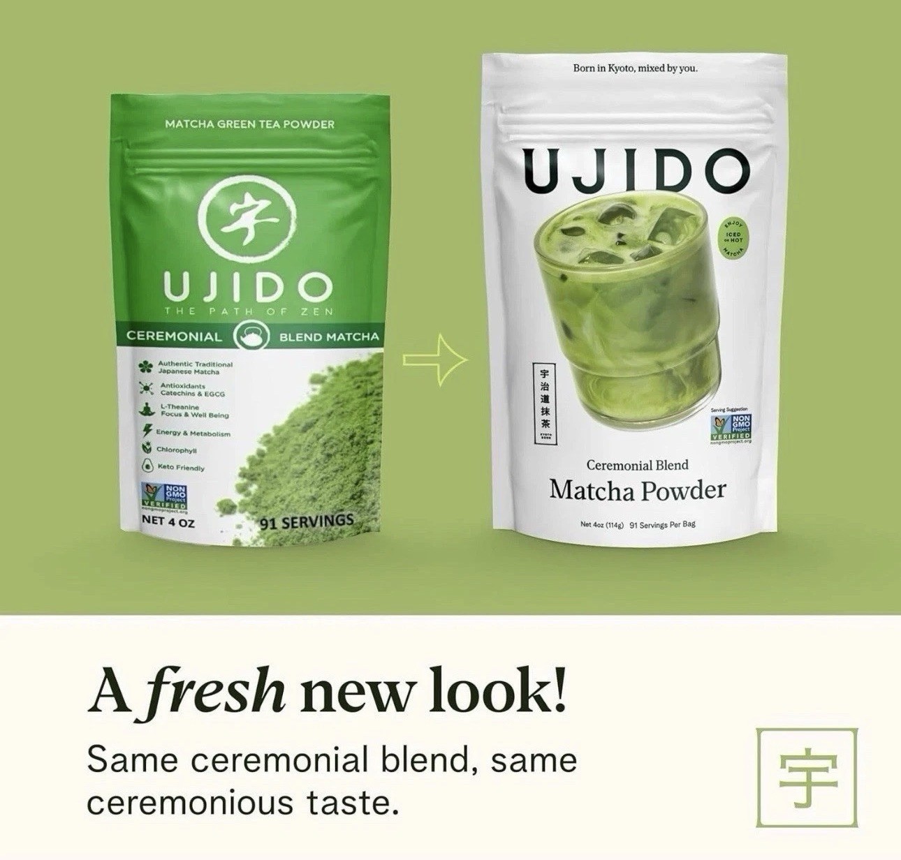 2pk Ujido Ceremonial Blend Matcha Green Tea Powder 4oz Keto Friendly(GS)