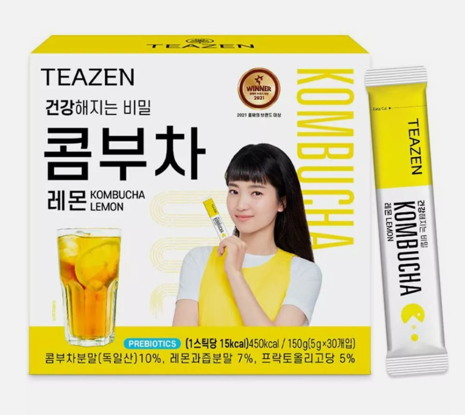 TEAZEN Kombucha Tea Drink Mix Lemon 5g X 10 / 30 / 50 sticks / K-Food