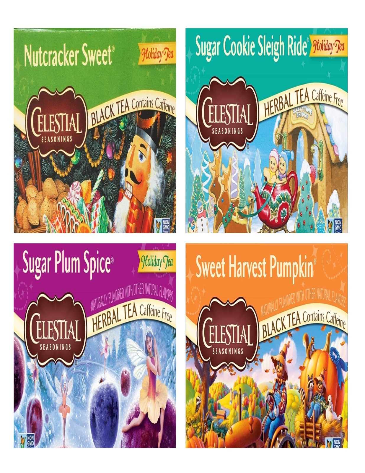 Holiday Tea Bag Sampler Variety Pack – 24 Single-Serve Varieties – 8 Brands